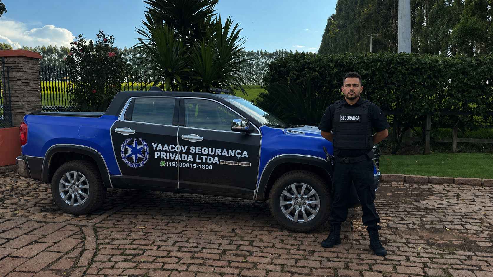 Profissional de segurança em operação